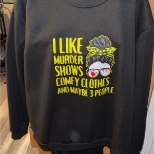 Black Sweatshirt & matching shorts  set plus size